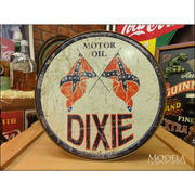 アメリカンブリキ看板 Dixie Gas - ラウンド