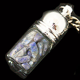 天然石チップ お守り瓶キーホルダー ラピスラズリ(Lapis Lazuri)