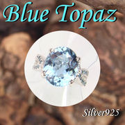 CSs 11-0151 ◆ Silver925 シルバー  リング ブルートパーズ & ダイヤモンド 13号