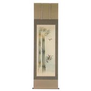 【ご紹介します！信頼の日本製！伝統に培われた技法で製作された高級掛軸！】竹に雀　佐藤景月