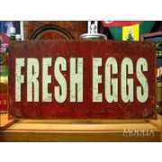 アメリカンブリキ看板 Fresh Eggs 新鮮な卵