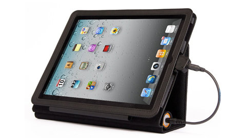 iPadカバー兼マルチ充電器　e-cover　しかも充電池は6600mAhの大容量！！4種の変換アダプタ付