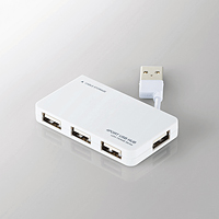 エレコム USB2.0ハブ(ケーブル収納タイプ) U2H-YKN4BWH