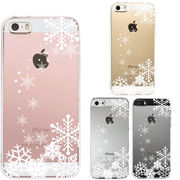 iPhone SE 5S/5 対応 アイフォン ハード クリア ケース カバー シェル ジャケット 雪の結晶