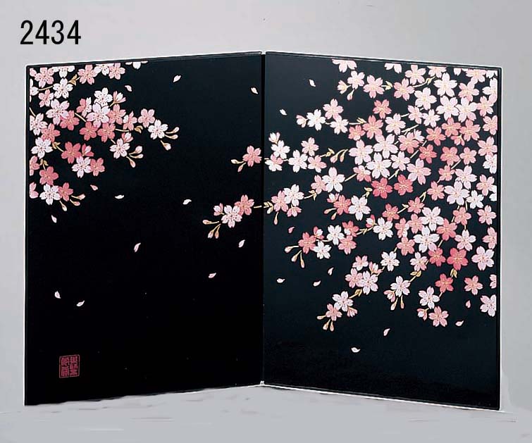 黒色と金色の折りたたみ式ひな祭り屏風飾り 【公式通販】