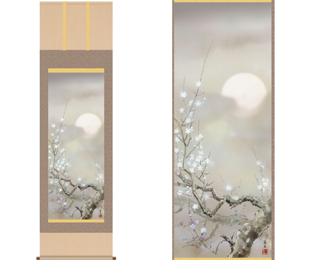 掛軸　「宵桜」　吉井蘭月　筆　