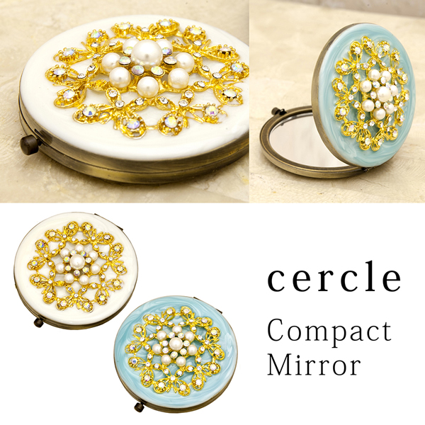 ★【Cercle Compact Mirror】★オシャレなミラー ♪ セルクル コンパクトミラー　レース♪