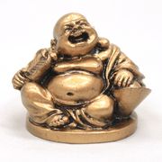 【風水 開運 インテリア】樹脂製 ミニ 金布袋 Hタイプ ハッピーブッダ happy buddha statue