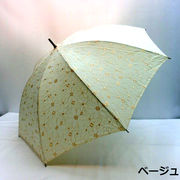 【日傘】【パラソル】【長傘】クラッシックでエレガントな純パラソル　ラインフラワー刺繍