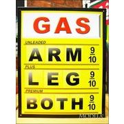 アメリカンブリキ看板 ガス/GAS 黄色い看板