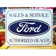 アメリカンブリキ看板 フォード・ロゴ -SALES & SERVICE-