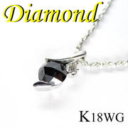 1-1610-06016 TDS  ◆ K18 ホワイトゴールド ペンダント＆ネックレス ブラック ダイヤモンド 1.15ct