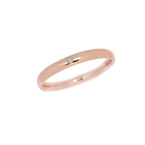 【価格改定】天然ダイヤ入サージカルステンレス2.5mmリングピンクゴールド