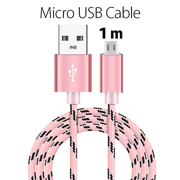 【一部即納】micro USB 充電ケーブル転送 断線しにくい ナイロンメッシュ タイガーパターン　1m