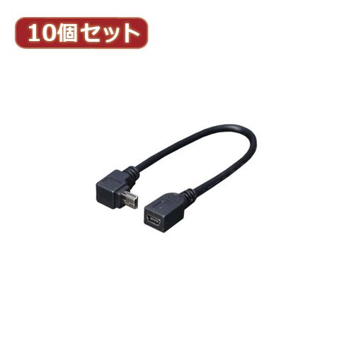 変換名人 【10個セット】 USBmini L型ケーブル延長20(上L) USBM-CA2