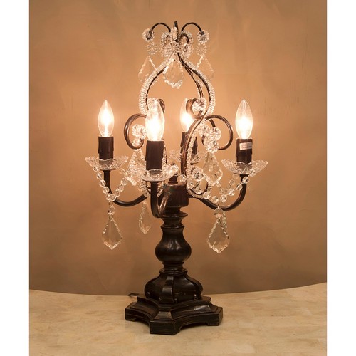 LED対応☆ガラスシャンデリア☆4灯テーブルランプ ケウェウス