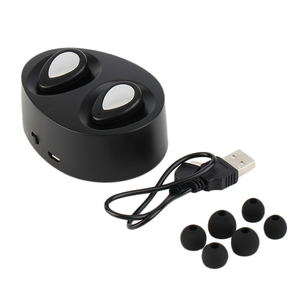 Bluetoothイヤホ ワイヤレス充電収納ケース付き片耳 両耳とも対応 マイク内蔵 ハンズフリー通話