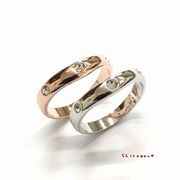 【日本製】Triple Stone☆３石クリスタルリング【２色展開】【高品質クリスタル使用】/BR-4631