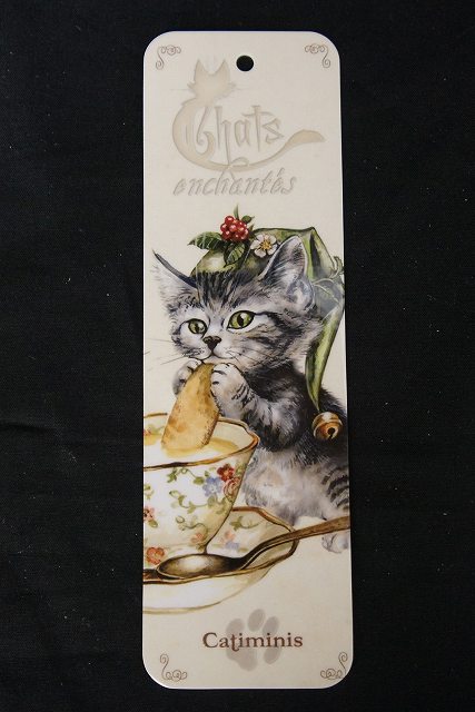 【 セブリーヌ ☆ フランス製 ブックマーク 】 Catiminis 帽子 パン カップ キャット ネコ 猫 しおり