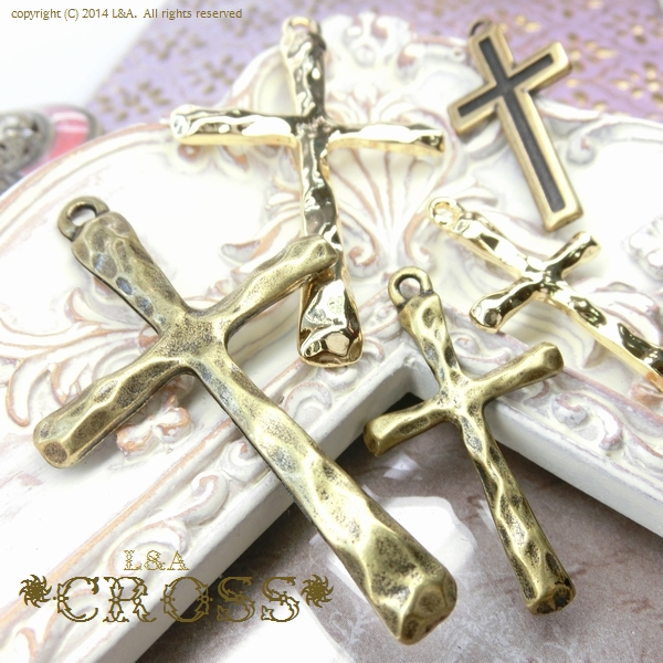 ▼SALE▼★L&A Original Parts★Gold&金古美★大きいクロスチャーム♪108 “cross”
