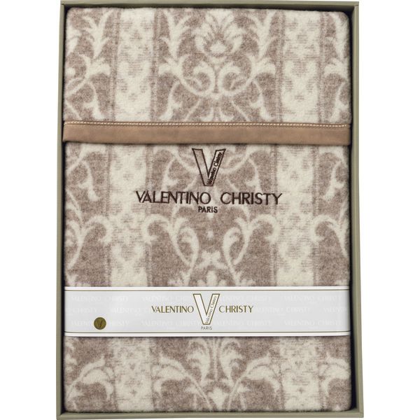 （販売終了）ヴァレンティノ・クリスティー 日本製 ジャカード織りウール毛布（毛羽部分） VCM-112