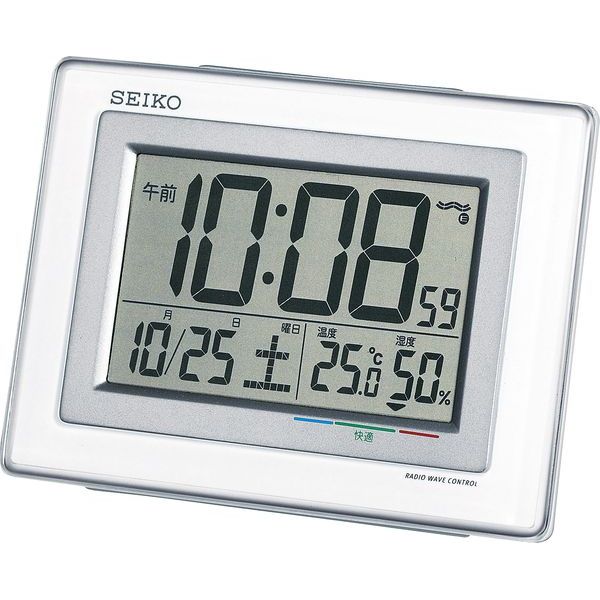 （販売終了）セイコー 温・湿度表示付 電波目覚時計 SQ686W