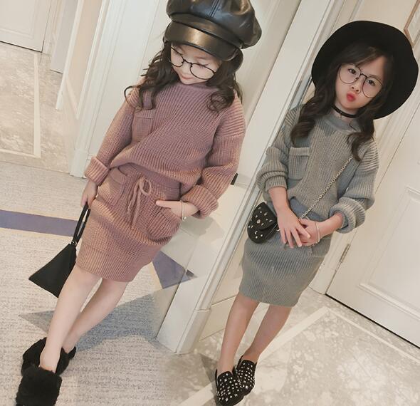 春秋　子供服　セーター+スカート　女の子　2点セット　ファッション