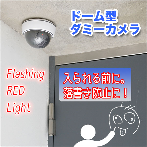 ダミーカメラ 2個セット 簡単取付 LED 防犯対策 - 防犯カメラ