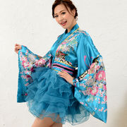 1050サテン和柄豪華花魁ミニ着物ドレス 和柄 よさこい 花魁 コスプレ キャバドレス