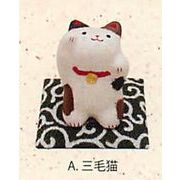 【ご紹介します！信頼の日本製！ほっこりかわいい！ちぎり和紙(ミニ)招き猫(3種)】A.三毛猫
