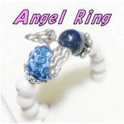 天然石　天使　エンジェル　ラピスラズリ　リング　指輪　アクセサリーパーツ　ハンドメイド　日本製　RR