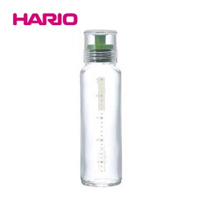 「公式」振れる・作れる・注げる・保存できる　ドレッシングボトルスリム　240ml　グリーン_HARIO(ハリオ)