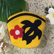 ハワイアンキルト Hawaiian Quilt 　ホヌコインケース/インテリア小物 イエロー