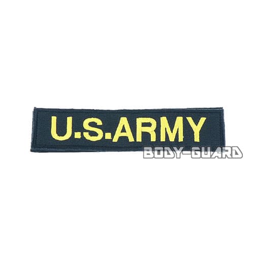 U.S. ARMY　角ワッペン　13.5×3　ブラック(黄字)