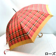 【日本製】【雨傘】【長傘】甲州産先染朱子織格子軽量骨日本製ジャンプ雨傘
