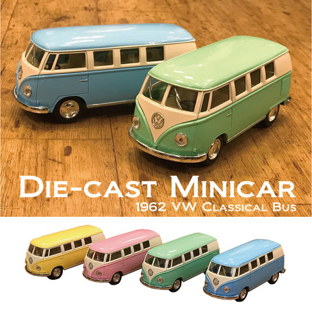 【1962 VW Classical Bus (Pastel Color)1/32(M)】ダイキャストミニカー12台セット★