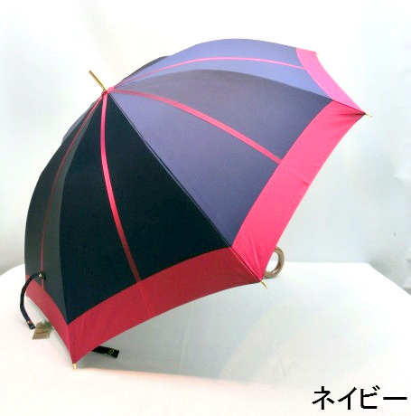 【日本製】【雨傘】【長傘】甲州織先染朱子生地中線ジャガード軽量ジャンプ日本製雨傘・62cm