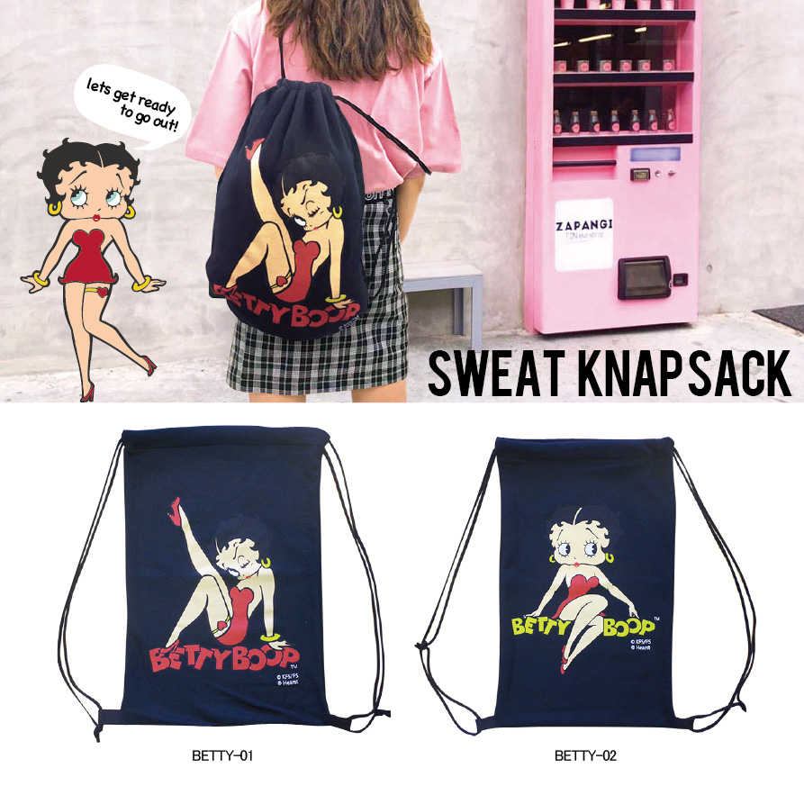 アメリカン雑貨 BETTY BOOP SWEAT KNAP SACK BAG バック