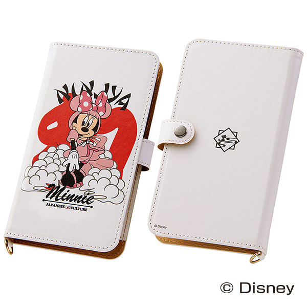 【Disney】スマホケースマルチタイプ 和スタイル ミニーマウス