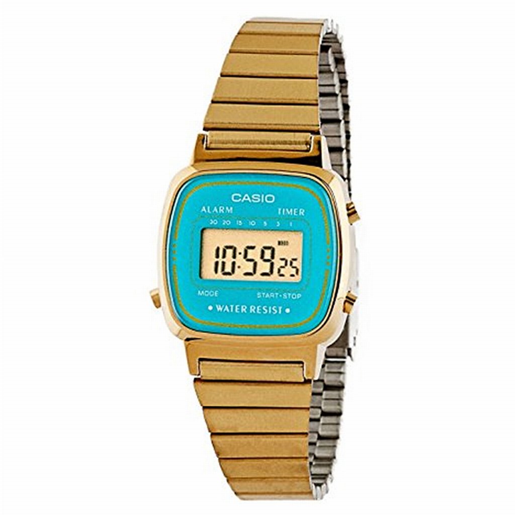CASIO腕時計 デジタル表示 長方形 カレンダー LA670WGA-2 チプカシ レディース腕時計