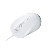 静音有線ブルーLEDマウス USBコネクタ(Aタイプ) 小型サイズ ホワイト