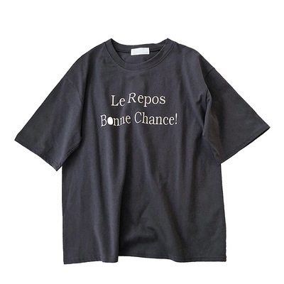 春夏 新品 ハン 風 シンプル 何でも似合う レターズ プリント レジャー 半袖Tシャツ