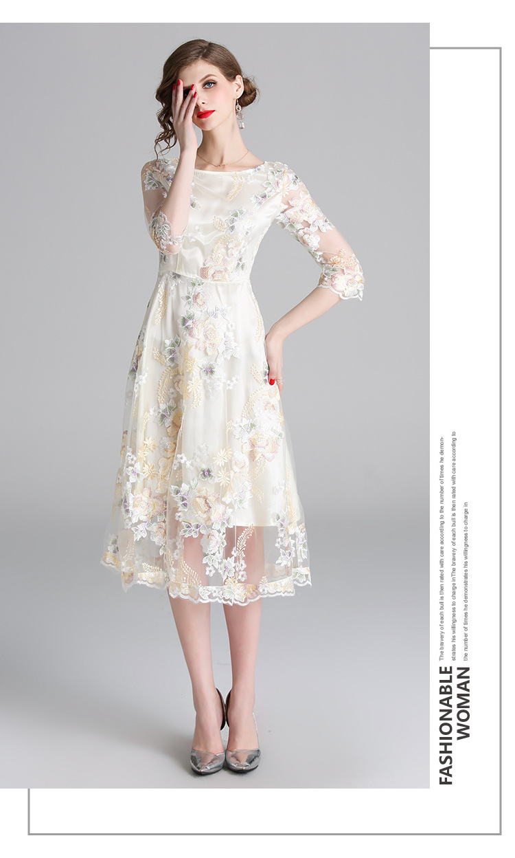 ワンピース オシャレ刺繍 春 秋 ワンピ オフィス 二次会 19春新作 エレガンレ アパレル 株式会社 ハイスター 問屋 仕入れ 卸 卸売の専門 仕入れならnetsea