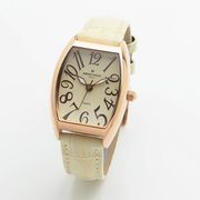 正規品AMORE DOLCE腕時計アモーレドルチェ AD18302S-PGIV トノー 革バンド レディース腕時計