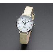 正規品AMORE DOLCE腕時計アモーレドルチェ AD18301-SSWH/BE ラウンド 革バンド レディース腕時計