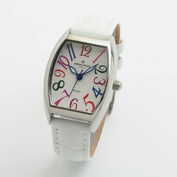 正規品AMORE DOLCE腕時計アモーレドルチェ AD18302S-SSWHCL トノー 革バンド レディース腕時計