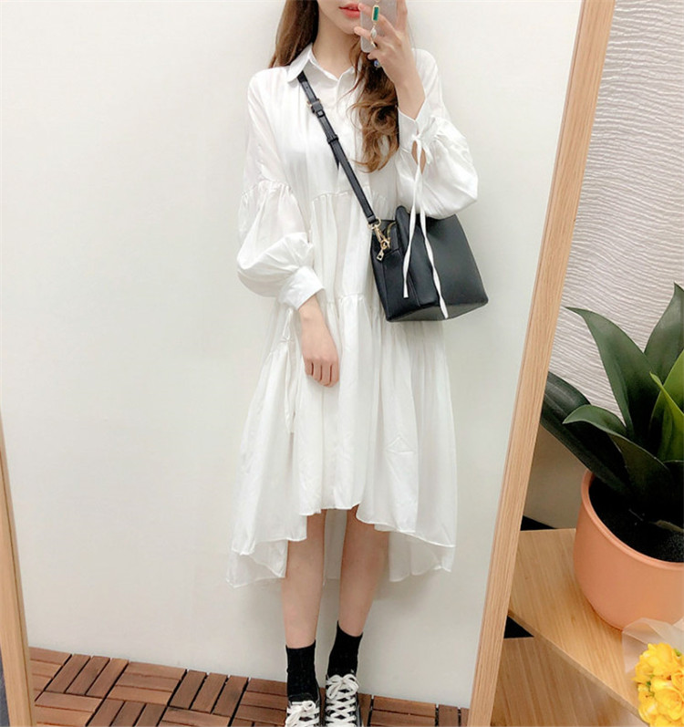 19新しい 甘い 初恋の感じ 気質 女性 韓国ファッション 不規則 ホワイトドレス Sweet系 入学式 Www Watsons Biz Id