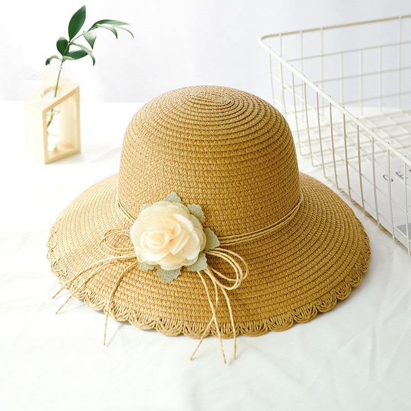 草編み帽子　シンプル　サンバイザー　 麦わら帽子　ビーチハット　UV対策　日焼け止め　フラワーハット