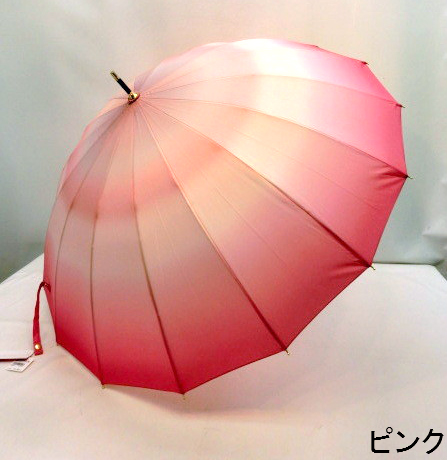 【雨傘】【長傘】和風色合いグラデ-ション16本骨ジャンプ雨傘