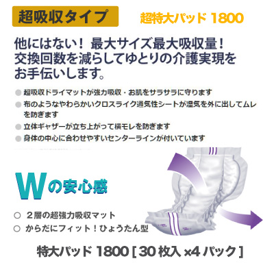 ☆○ 東陽 マーヤ 超特大パッド1800 （L12回）夜長時間 30枚×4P